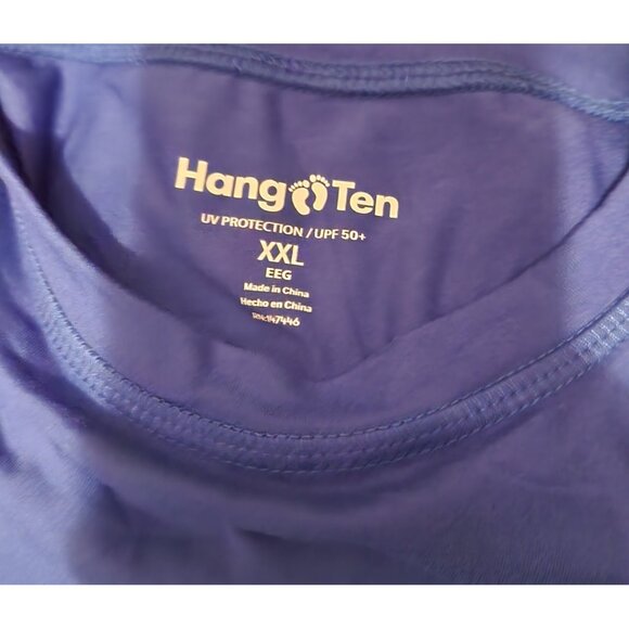 Hang Ten Shirt UPF50 Fishing Beach Blue Long Sleeve Polyester Crew‎ Neck XXL - Picture 5 of 7